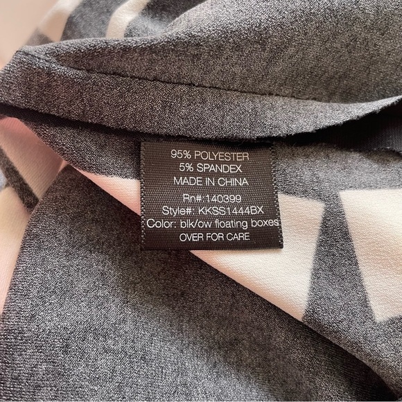 Norma Kamali KAMALIKULTURE Black White Floating Boxes Sleeveless Shirred Dress S - Picture 7 of 11